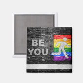 SlipperyJoe's Be You black brick wall figu マグネット (正面/裏面)