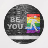 SlipperyJoe's Be You black brick wall figu ラベル (デザイン1)