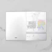 SlipperyJoe's Be You black brick wall figu 箔グリーティングカード (外側レイダウン)