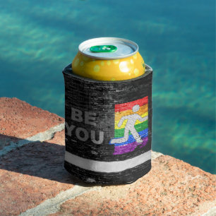 SlipperyJoe's Be You black brick wall figu 缶クーラー