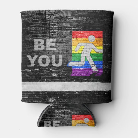 SlipperyJoe's Be You black brick wall figu 缶クーラー (正面)