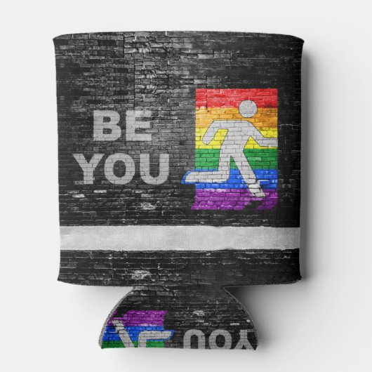 SlipperyJoe's Be You black brick wall figu 缶クーラー (裏面)