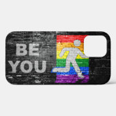 SlipperyJoe's Be You black brick wall figu Case-Mate iPhoneケース (裏面 (横))