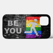 SlipperyJoe's Be You black brick wall figu Case-Mate iPhoneケース (裏面 (横))