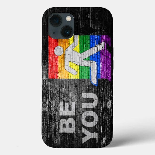 SlipperyJoe's Be You black brick wall figu Case-Mate iPhoneケース (裏面)