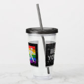 SlipperyJoe's Be You brick wall stick figure rainb アクリルタンブラー (左)