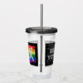 SlipperyJoe's Be You brick wall stick figure rainb アクリルタンブラー (右)