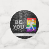 SlipperyJoe's Be You brick wall stick figure rainb コンフェッティ (スモール正面)