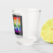 SlipperyJoe's Be You brick wall stick figure rainb ショットグラス (右)