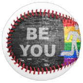 SlipperyJoe's Be You brick wall stick figure rainb ソフトボール (正面左)