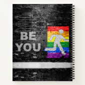SlipperyJoe's Be You brick wall stick figure rainb ノートブック (裏面)