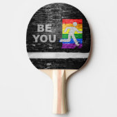SlipperyJoe's Be You brick wall stick figure rainb 卓球ラケット (正面)