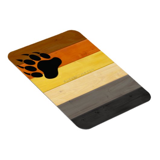 SlipperyJoe's Bearプライドフラグ木製の兄弟愛f マグネット (右側)