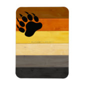 SlipperyJoe's Bearプライドフラグ木製の兄弟愛f マグネット (縦)