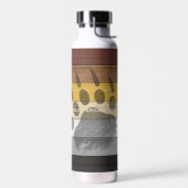 SlipperyJoe's Bearプライドフラグ木製フロアテクスチャ ウォーターボトル (左面)