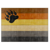 SlipperyJoe's Bearプライドフラグ木製フロアテクスチャ カッティングボード (正面)