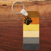 SlipperyJoe's Bearプライドフラグ木製フロアテクスチャ キーホルダー (正面)