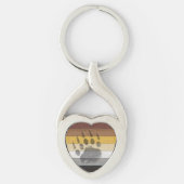 SlipperyJoe's Bearプライドフラグ木製フロアテクスチャ キーホルダー (正面)