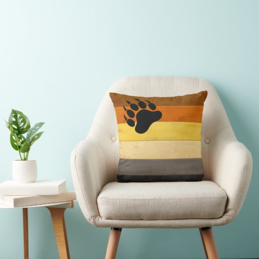 SlipperyJoe's Bearプライドフラグ木製フロアテクスチャ クッション (椅子)