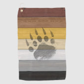 SlipperyJoe's Bearプライドフラグ木製フロアテクスチャ ゴルフタオル (正面)