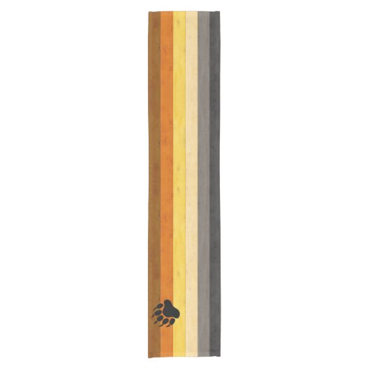 SlipperyJoe's Bearプライドフラグ木製フロアテクスチャ ショートテーブルランナー (正面)