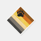 SlipperyJoe's Bearプライドフラグ木製フロアテクスチャ スタンダードカクテルナプキン (角)