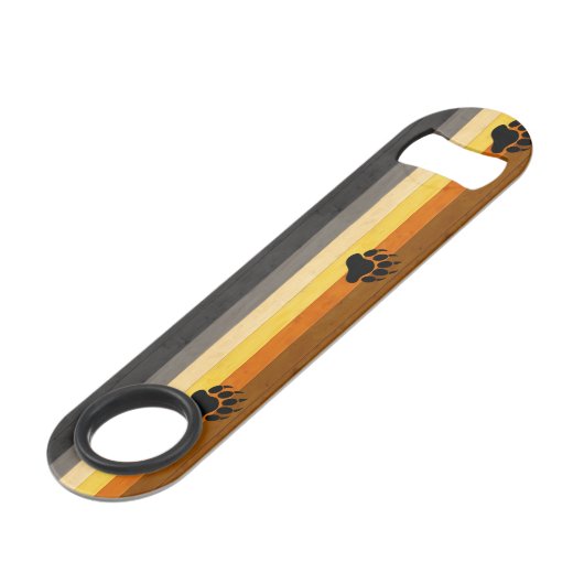 SlipperyJoe's Bearプライドフラグ木製フロアテクスチャ スピード栓抜き (正面アングル)