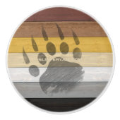 SlipperyJoe's Bearプライドフラグ木製フロアテクスチャ セラミックノブ (正面)