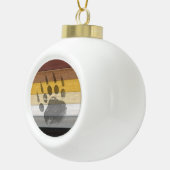 SlipperyJoe's Bearプライドフラグ木製フロアテクスチャ セラミックボールオーナメント (右)