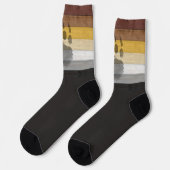 SlipperyJoe's Bearプライドフラグ木製フロアテクスチャ ソックス (左)