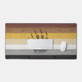 SlipperyJoe's Bearプライドフラグ木製フロアテクスチャ デスクマット (キーボード&マウス)