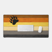 SlipperyJoe's Bearプライドフラグ木製フロアテクスチャ デスクマット (キーボード&マウス)