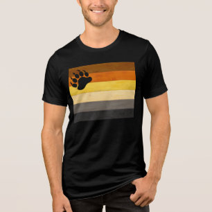 SlipperyJoe's Bearプライドフラグ木製フロアテクスチャ トライブレンドTシャツ