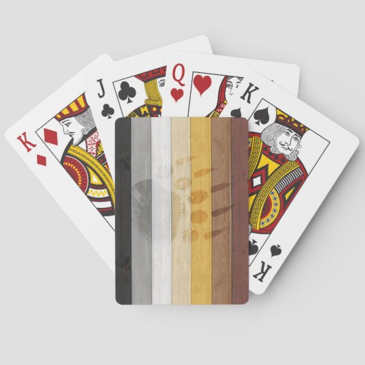 SlipperyJoe's Bearプライドフラグ木製フロアテクスチャ トランプ (裏面)