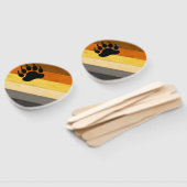 SlipperyJoe's Bearプライドフラグ木製フロアテクスチャ ハンドファン (組立なし)