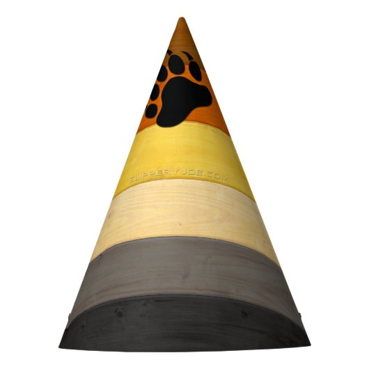 SlipperyJoe's Bearプライドフラグ木製フロアテクスチャ パーティーハット (正面)