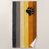SlipperyJoe's Bearプライドフラグ木製フロアテクスチャ ビーチタオル (正面)