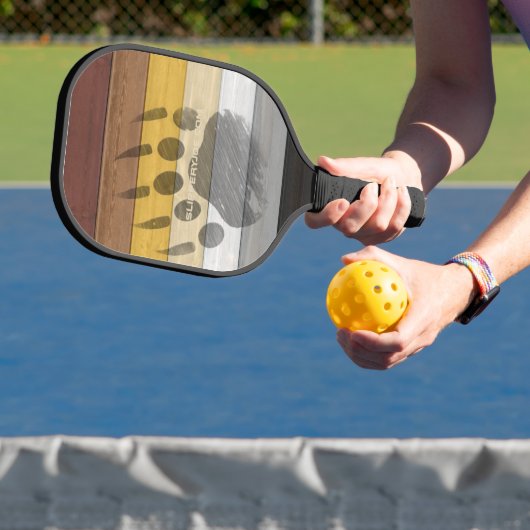 SlipperyJoe's Bearプライドフラグ木製フロアテクスチャ ピックルボールラケット (インサイチュ)