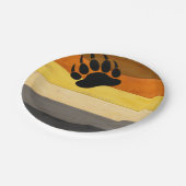 SlipperyJoe's Bearプライドフラグ木製フロアテクスチャ ペーパープレート (アングル)