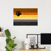 SlipperyJoe's Bearプライドフラグ木製フロアテクスチャ ポスター (ホームオフィス)
