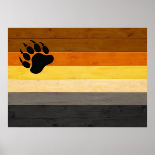 SlipperyJoe's Bearプライドフラグ木製フロアテクスチャ ポスター (正面)