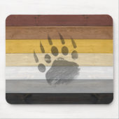 SlipperyJoe's Bearプライドフラグ木製フロアテクスチャ マウスパッド (正面)