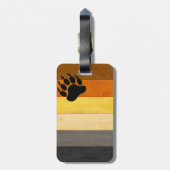 SlipperyJoe's Bearプライドフラグ木製フロアテクスチャ ラゲッジタグ (裏面縦)