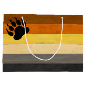 SlipperyJoe's Bearプライドフラグ木製フロアテクスチャ ラージペーパーバッグ (裏面)