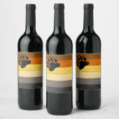 SlipperyJoe's Bearプライドフラグ木製フロアテクスチャ ワインラベル (ボトル)