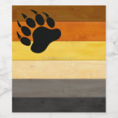 SlipperyJoe's Bearプライドフラグ木製フロアテクスチャ ワインラベル (シングルラベル)