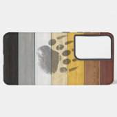 SlipperyJoe's Bearプライドフラグ木製フロアテクスチャ Samsung Galaxyケース (左側面)
