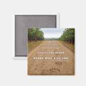 SlipperyJoe's bears will kill you paw prints press マグネット (正面/裏面)