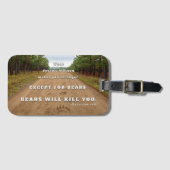 SlipperyJoe's bears will kill you paw prints press ラゲッジタグ (正面横)