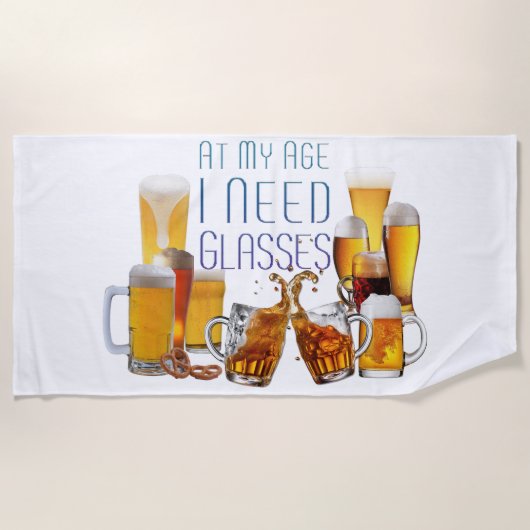 SlipperyJoe's beer glasses pilsner glasses steins  ビーチタオル (正面)